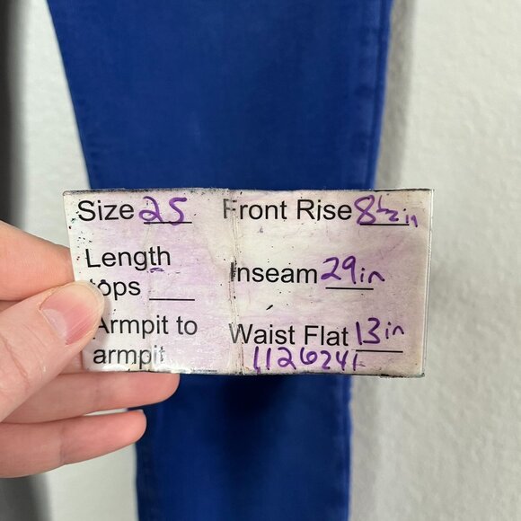 Victoria Beckham Womens Colbalt Blue Mide Rise Skinny Jeans Size 25 designer - Picture 12 of 13